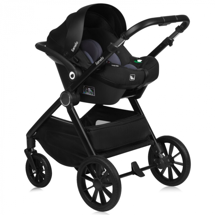 Carucior 3 in 1, Lionelo, Layla, Cadru din aluminiu, Cu landou intarit si salteluta din spuma AiryDots, Cu scoica auto testata ADAC, Reversibil, Cu sistem de ventilatie 3D, Cu accesorii, Pana la 22 kg [21]
