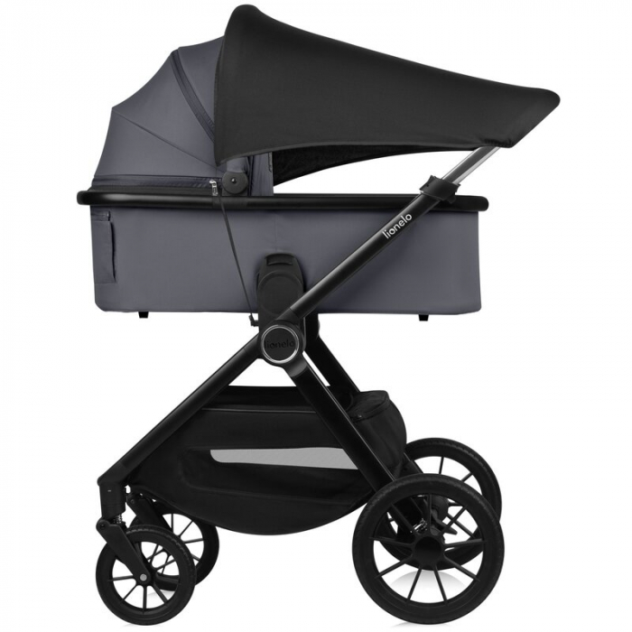 Carucior 3 in 1, Lionelo, Layla, Cadru din aluminiu, Cu landou intarit si salteluta din spuma AiryDots, Cu scoica auto testata ADAC, Reversibil, Cu sistem de ventilatie 3D, Cu accesorii, Pana la 22 kg [18]