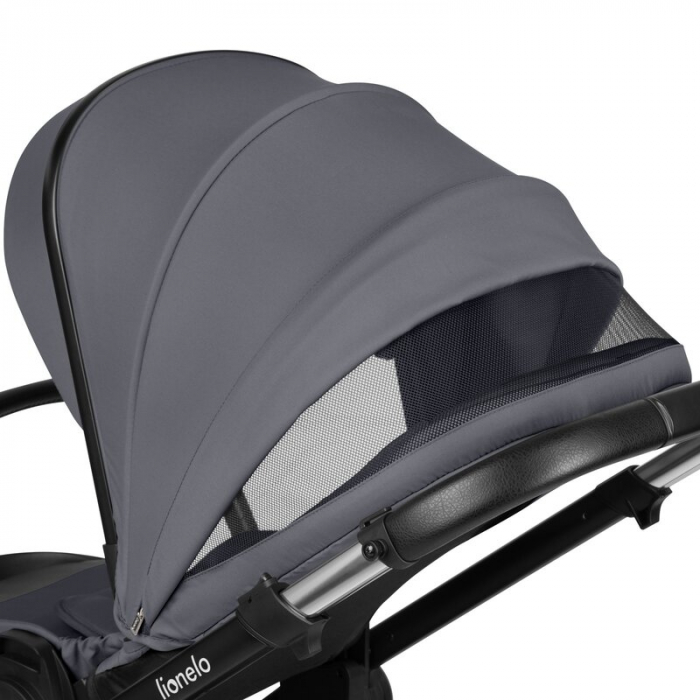 Carucior 3 in 1, Lionelo, Layla, Cadru din aluminiu, Cu landou intarit si salteluta din spuma AiryDots, Cu scoica auto testata ADAC, Reversibil, Cu sistem de ventilatie 3D, Cu accesorii, Pana la 22 kg [25]