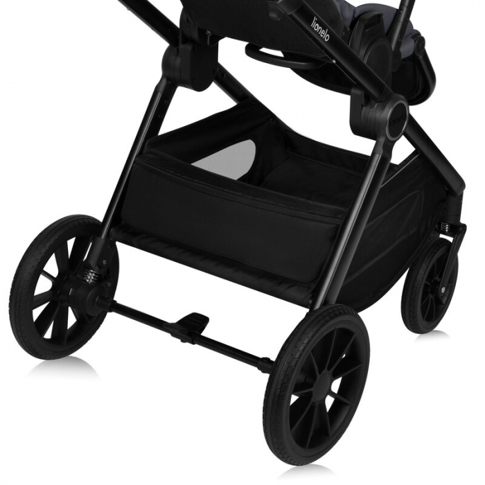 Carucior 3 in 1, Lionelo, Layla, Cadru din aluminiu, Cu landou intarit si salteluta din spuma AiryDots, Cu scoica auto testata ADAC, Reversibil, Cu sistem de ventilatie 3D, Cu accesorii, Pana la 22 kg [28]