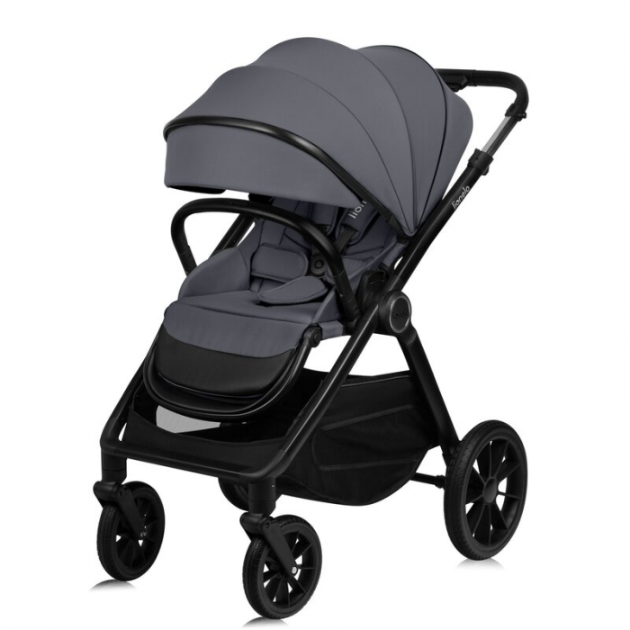 Carucior 3 in 1, Lionelo, Layla, Cadru din aluminiu, Cu landou intarit si salteluta din spuma AiryDots, Cu scoica auto testata ADAC, Reversibil, Cu sistem de ventilatie 3D, Cu accesorii, Pana la 22 kg [7]