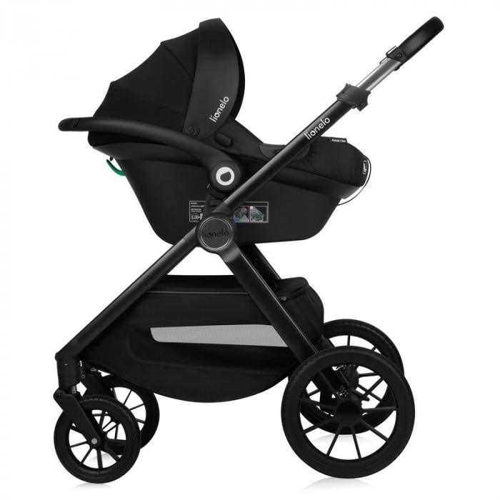 Carucior 3 in 1, Lionelo, Layla, Cadru din aluminiu, Cu landou intarit si salteluta din spuma AiryDots, Cu scoica auto testata ADAC, Reversibil, Cu sistem de ventilatie 3D, Cu accesorii, Pana la 22 kg [22]
