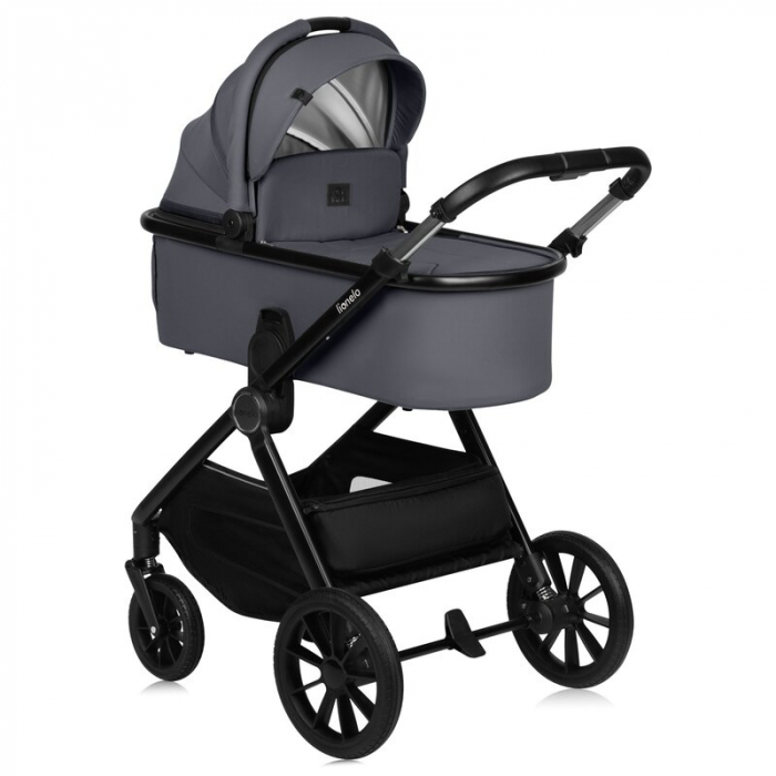 Carucior 3 in 1, Lionelo, Layla, Cadru din aluminiu, Cu landou intarit si salteluta din spuma AiryDots, Cu scoica auto testata ADAC, Reversibil, Cu sistem de ventilatie 3D, Cu accesorii, Pana la 22 kg [13]