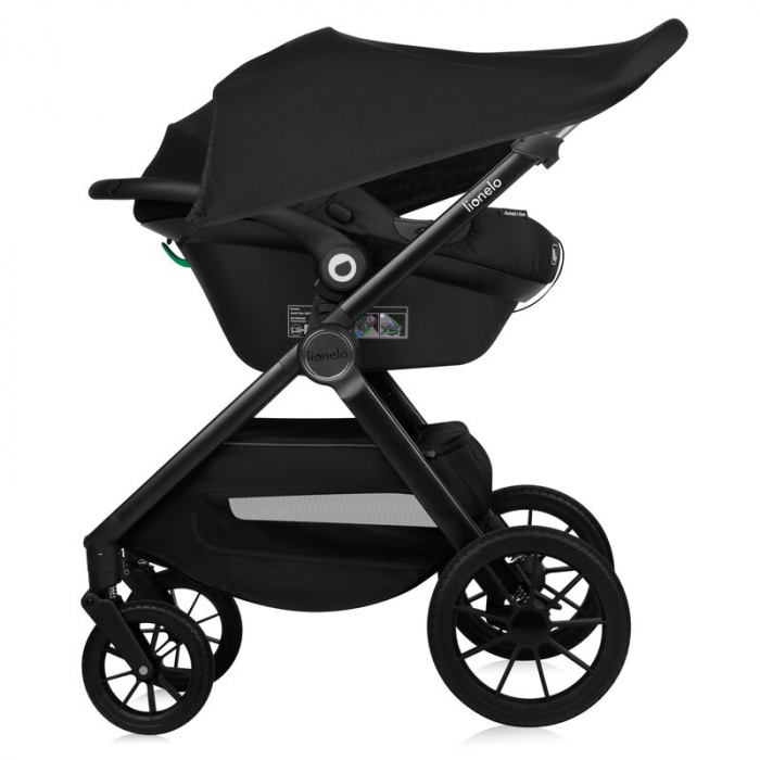 Carucior 3 in 1, Lionelo, Layla, Cadru din aluminiu, Cu landou intarit si salteluta din spuma AiryDots, Cu scoica auto testata ADAC, Reversibil, Cu sistem de ventilatie 3D, Cu accesorii, Pana la 22 kg [23]