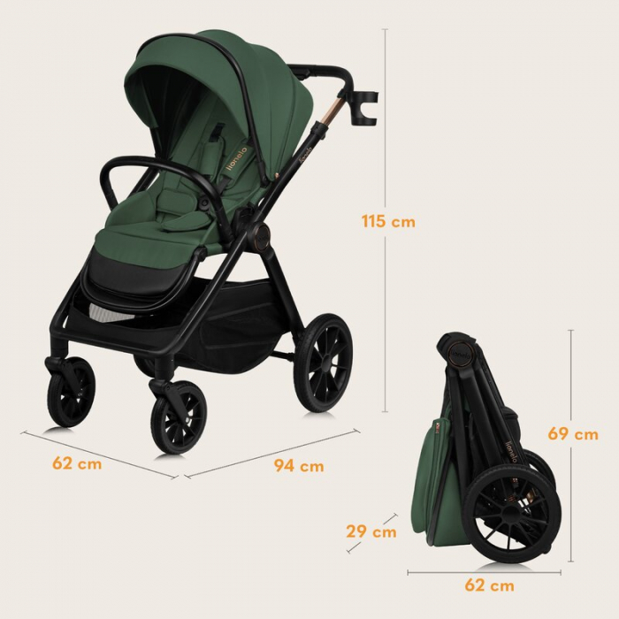 Carucior 3 in 1, Lionelo, Layla, Pana la 22 kg, Cadru aluminiu, Cu landou intarit si salteluta din spuma AirDots, Cu scoica auto testata ADAC, Reversibil, Cu ventilatie 3D, Cu accesorii, EN1888-1, EN1 [46]
