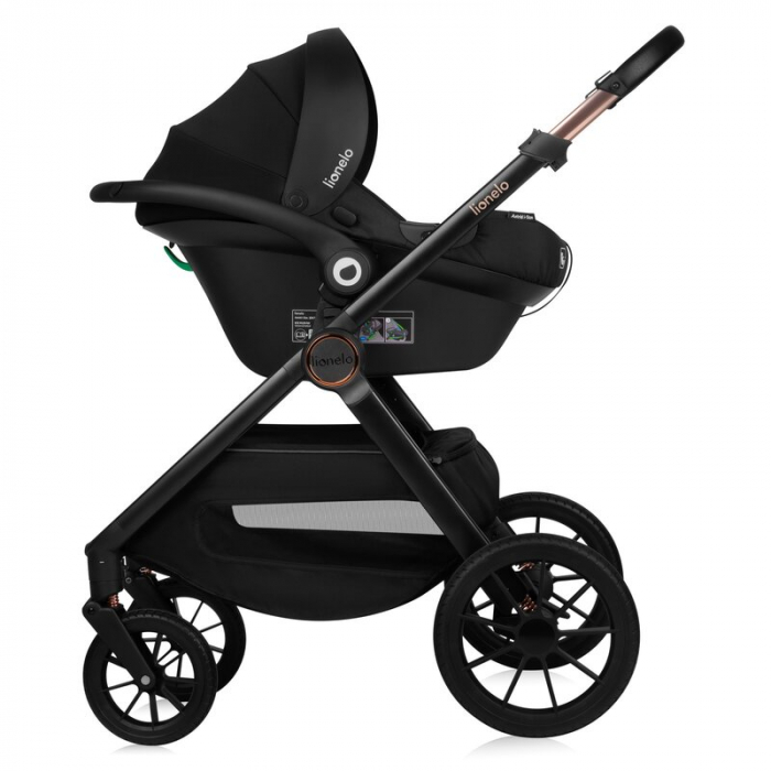 Carucior 3 in 1, Lionelo, Layla, Pana la 22 kg, Cadru aluminiu, Cu landou intarit si salteluta din spuma AirDots, Cu scoica auto testata ADAC, Reversibil, Cu ventilatie 3D, Cu accesorii, EN1888-1, EN1 [22]
