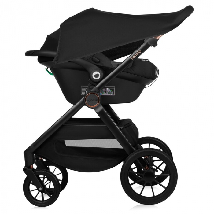 Carucior 3 in 1, Lionelo, Layla, Pana la 22 kg, Cadru aluminiu, Cu landou intarit si salteluta din spuma AirDots, Cu scoica auto testata ADAC, Reversibil, Cu ventilatie 3D, Cu accesorii, EN1888-1, EN1 [23]