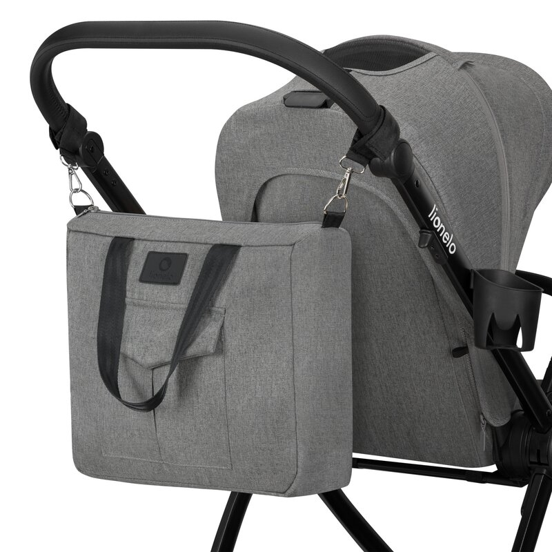 Carucior 3 in 1, Lionelo, Meril, Cu landou de dimensiune XL, Reversibil, Cu scoica auto testata ADAC, Cu accesorii, Pana la 22 kg, Conform cu EN1888-1 EN1888-2, EN1466, Gri [19]