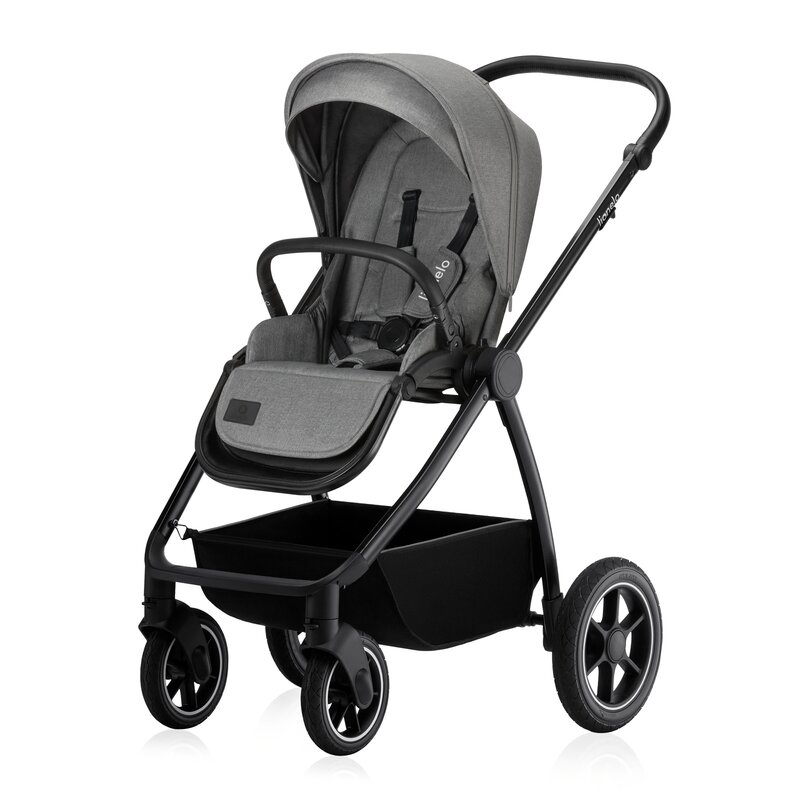 Carucior 3 in 1, Lionelo, Meril, Cu landou de dimensiune XL, Reversibil, Cu scoica auto testata ADAC, Cu accesorii, Pana la 22 kg, Conform cu EN1888-1 EN1888-2, EN1466, Gri [4]
