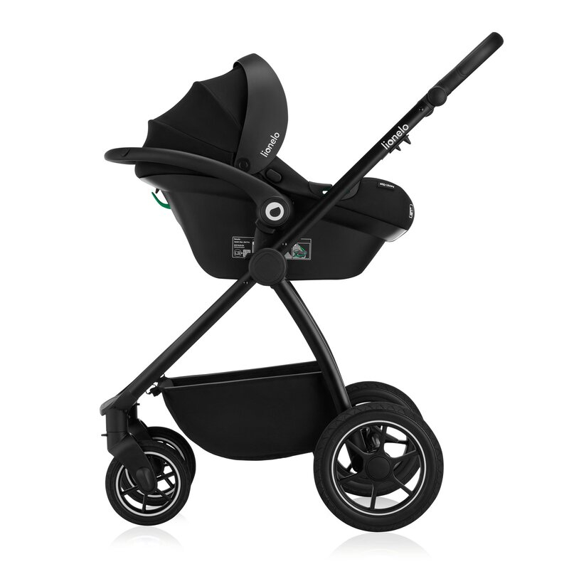 Carucior 3 in 1, Lionelo, Meril, Cu landou de dimensiune XL, Reversibil, Cu scoica auto testata ADAC, Cu accesorii, Pana la 22 kg, Conform cu EN1888-1 EN1888-2, EN1466, Gri [17]