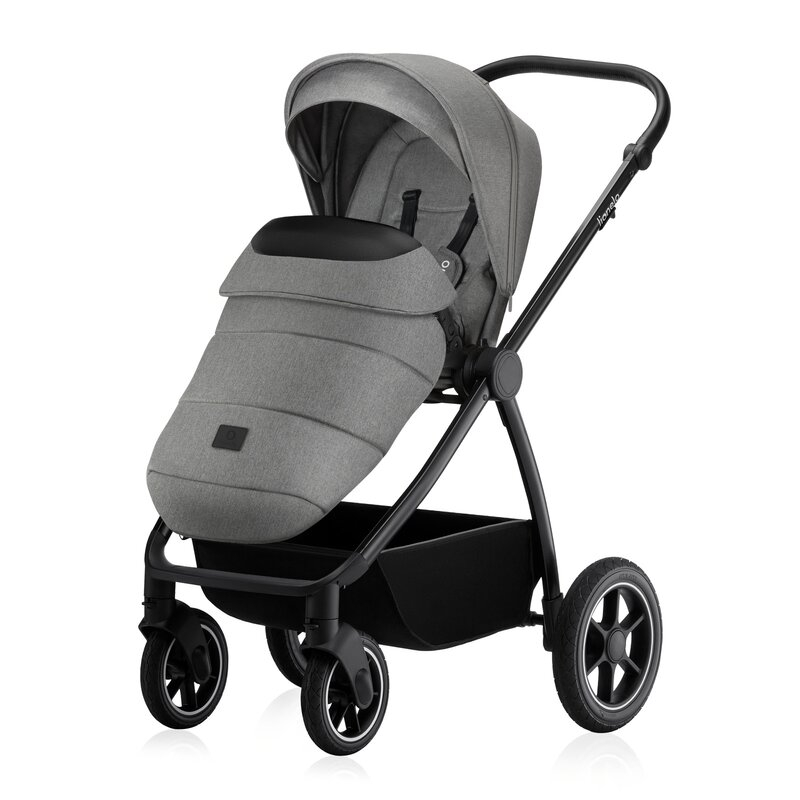 Carucior 3 in 1, Lionelo, Meril, Cu landou de dimensiune XL, Reversibil, Cu scoica auto testata ADAC, Cu accesorii, Pana la 22 kg, Conform cu EN1888-1 EN1888-2, EN1466, Gri [5]