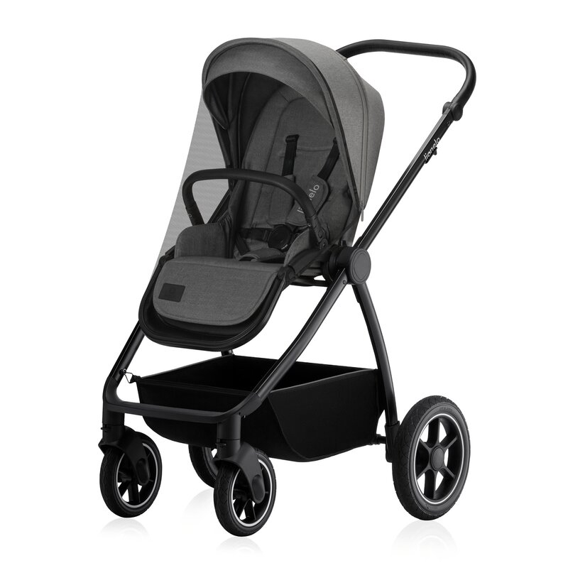 Carucior 3 in 1, Lionelo, Meril, Cu landou de dimensiune XL, Reversibil, Cu scoica auto testata ADAC, Cu accesorii, Pana la 22 kg, Conform cu EN1888-1 EN1888-2, EN1466, Gri [6]