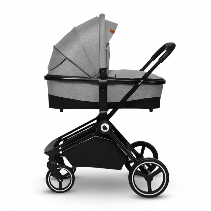 Carucior 3 in 1, Lionelo, Mika, Cadru din aluminiu, Cu landou intarit si salteluta moale, Cu scoica auto testata ADAC, Reversibil, Cu accesorii, Pana la 22 kg, EN1888-1 EN1888-2 EN1466 ECE R129, Gri d [13]