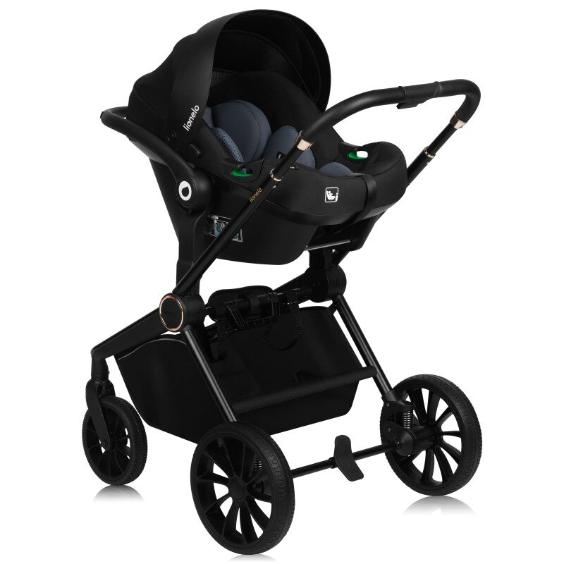 Carucior 3 in 1, Lionelo, Mika Plus, Cadru din aluminiu, Cu landou intarit si salteluta moale, Cu scoica auto testata ADAC, Reversibil, Cu sistem de ventilatie 3D, Cu accesorii, Pana la 22 kg, EN1888- [12]