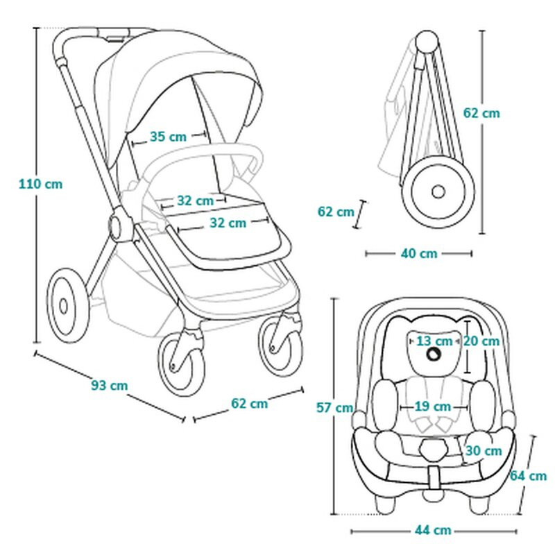 Carucior 3 in 1, Lionelo, Mika Plus, Cadru din aluminiu, Cu landou intarit si salteluta moale, Cu scoica auto testata ADAC, Reversibil, Cu sistem de ventilatie 3D, Cu accesorii, Pana la 22 kg, EN1888- [40]