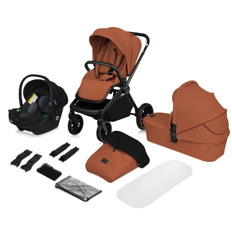 Carucior 3 in 1, Lionelo, Mika Plus, Cadru din aluminiu, Cu landou intarit si salteluta moale, Cu scoica auto testata ADAC, Reversibil, Cu sistem de ventilatie 3D, Cu accesorii, Pana la 22 kg, EN1888- [2]