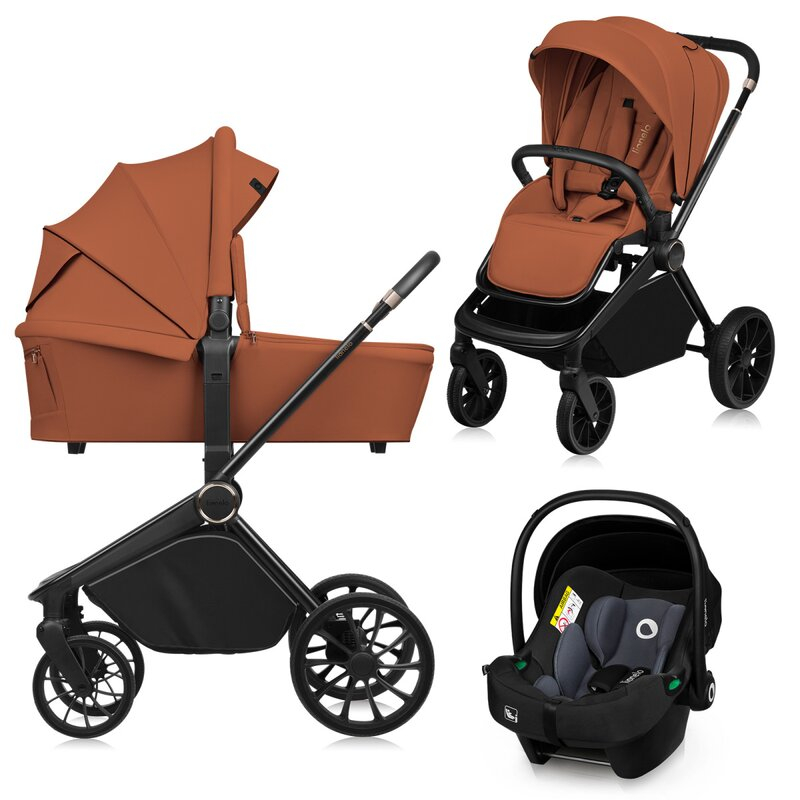 Carucior 3 in 1, Lionelo, Mika Plus, Cadru din aluminiu, Cu landou intarit si salteluta moale, Cu scoica auto testata ADAC, Reversibil, Cu sistem de ventilatie 3D, Cu accesorii, Pana la 22 kg, EN1888- [5]