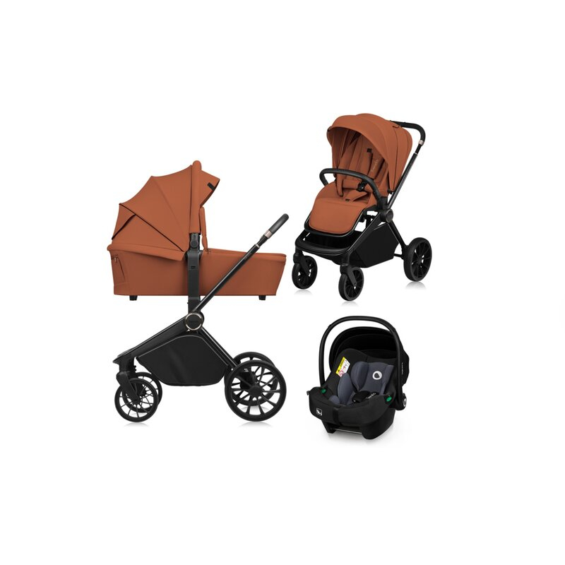 Carucior 3 in 1, Lionelo, Mika Plus, Cadru din aluminiu, Cu landou intarit si salteluta moale, Cu scoica auto testata ADAC, Reversibil, Cu sistem de ventilatie 3D, Cu accesorii, Pana la 22 kg, EN1888- [4]