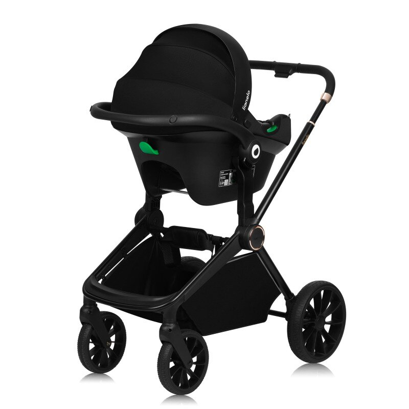 Carucior 3 in 1, Lionelo, Mika Plus, Cadru din aluminiu, Cu landou intarit si salteluta moale, Cu scoica auto testata ADAC, Reversibil, Cu sistem de ventilatie 3D, Cu accesorii, Pana la 22 kg, EN1888- [13]