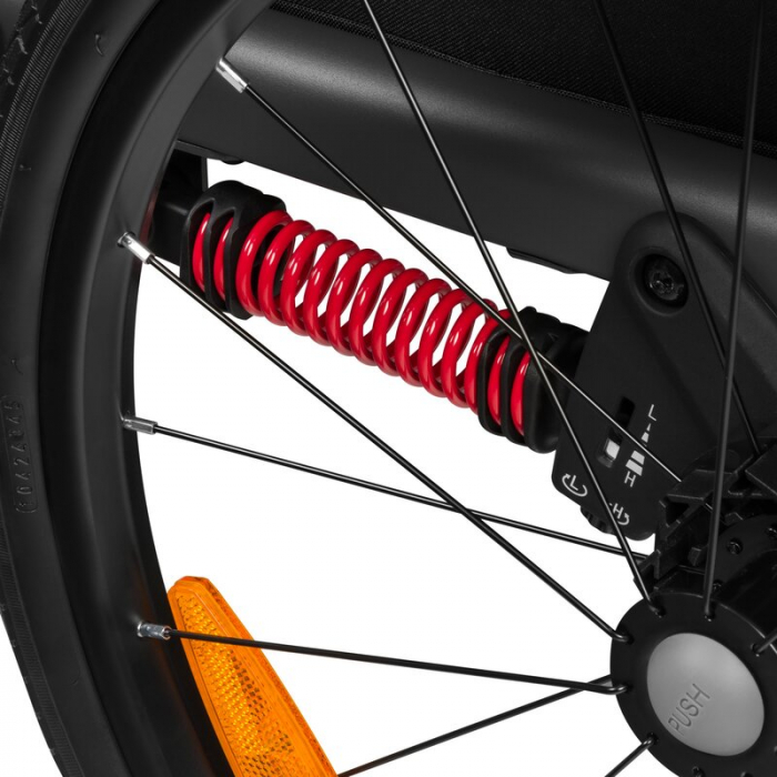 Carucior si remorca de bicicleta, Lionelo, Cama, Multifunctional, Pentru 1 sau 2 copii, Cu sistem de absorbtie a socurilor SIQ, Geamuri cu protectie solara, Negru [22]