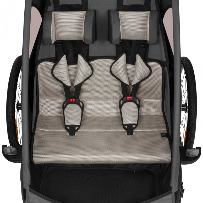 Carucior si remorca de bicicleta, Lionelo, Cama, Multifunctional, Pentru 1 sau 2 copii, Cu sistem de absorbtie a socurilor SIQ, Geamuri cu protectie solara, Negru [15]