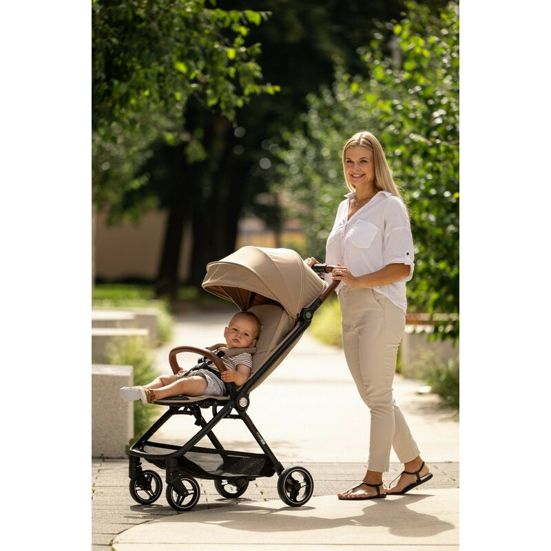 Carucior sport, FreeON, Bold, Pliabil automat, Roti cu suspensii, De la nastere pana la 22 kg, Cu spatar reglabil in 3 pozitii, Beige [12]