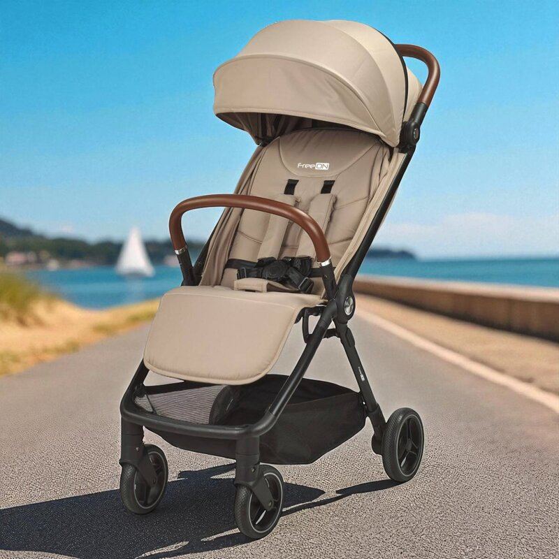 Carucior sport, FreeON, Bold, Pliabil automat, Roti cu suspensii, De la nastere pana la 22 kg, Cu spatar reglabil in 3 pozitii, Beige [3]