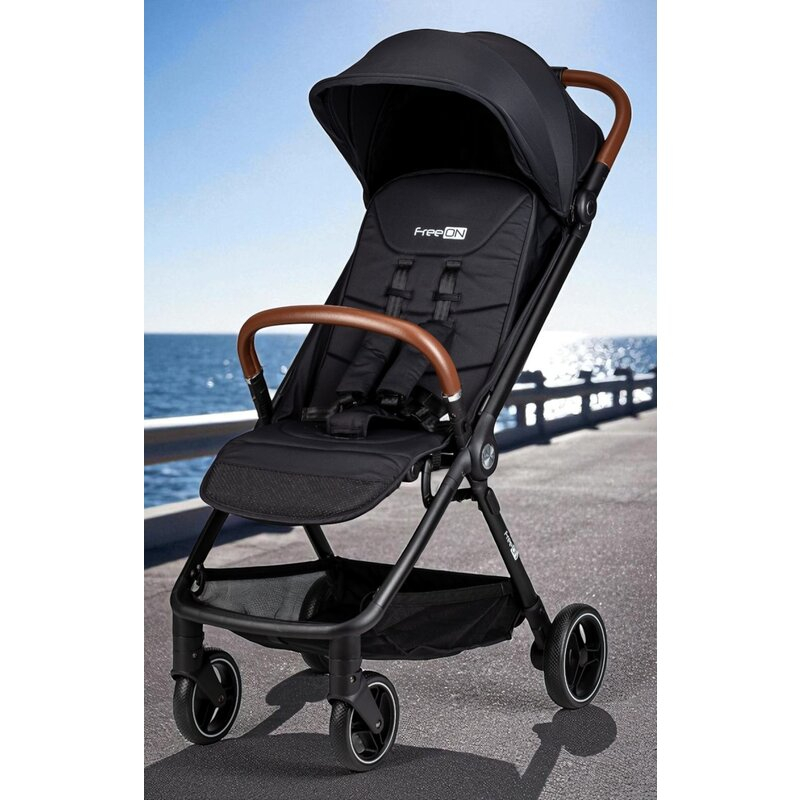 Carucior sport, FreeON, Bold, Pliabil automat, Roti cu suspensii, De la nastere pana la 22 kg, Cu spatar reglabil in 3 pozitii, Black [3]