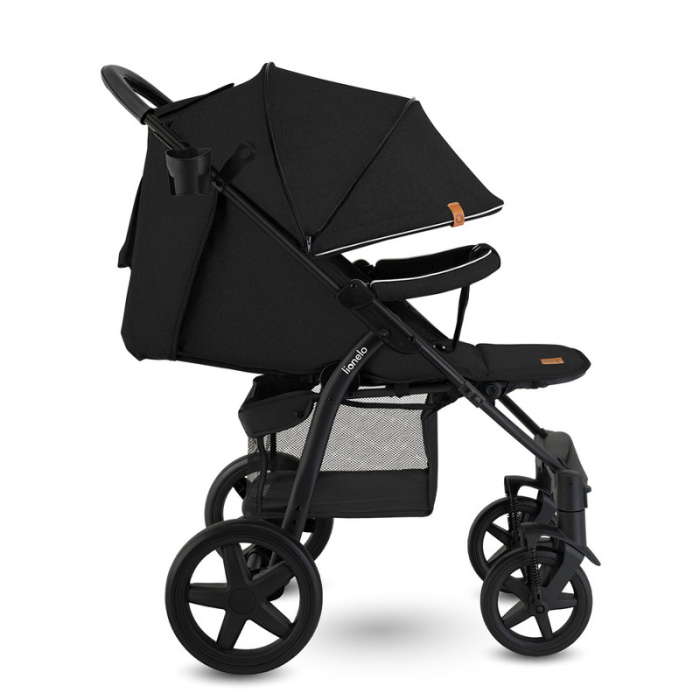 Carucior sport, Lionelo, Annet Plus, De la nastere, Cu accesorii si capotina XXL reglabila, 0 - 22 Kg, Conform cu standardele europene de securitate EN1888-1 si EN1888-2, Negru [6]