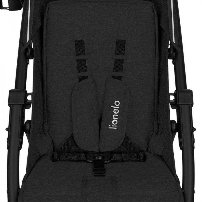 Carucior sport, Lionelo, Annet Plus, De la nastere, Cu accesorii si capotina XXL reglabila, 0 - 22 Kg, Conform cu standardele europene de securitate EN1888-1 si EN1888-2, Negru [16]