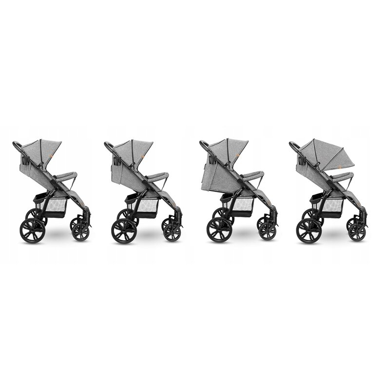 Carucior sport, Lionelo, Annet Plus, De la nastere, Cu accesorii si capotina XXL reglabila, 0 - 22 Kg, Conform cu standardele europene de securitate EN1888-1 si EN1888-2, Gri [7]