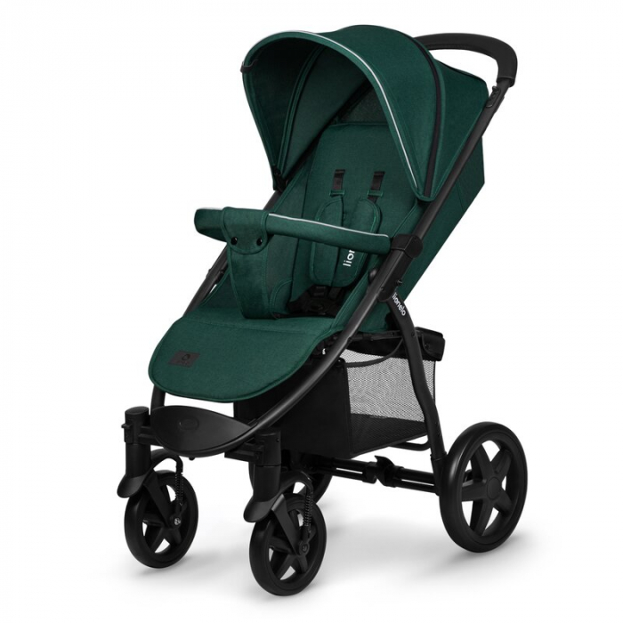 Carucior sport, Lionelo, Annet Plus, De la nastere, Cu accesorii si capotina XXL reglabila, 0 - 22 Kg, Conform cu standardele europene de securitate EN1888-1 si EN1888-2, Verde [4]