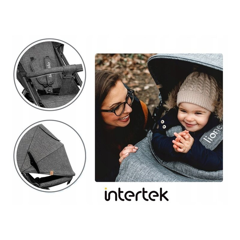 Carucior sport, Lionelo, Annet Plus, De la nastere, Cu accesorii si capotina XXL reglabila, 0 - 22 Kg, Conform cu standardele europene de securitate EN1888-1 si EN1888-2, Gri [24]