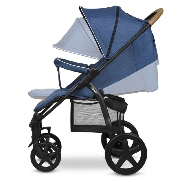 Carucior sport, Lionelo, Annet Plus, De la nastere, Cu accesorii si capotina XXL reglabila, 0 - 22 Kg, Conform cu standardele europene de securitate EN1888-1 si EN1888-2, Albastru Denim [34]