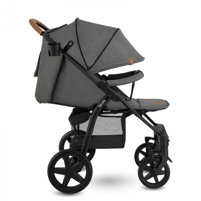 Carucior sport, Lionelo, Annet Plus, De la nastere, Cu accesorii si capotina XXL reglabila, 0 - 22 Kg, Conform cu standardele europene de securitate EN1888-1 si EN1888-2, Gri Caramel [12]