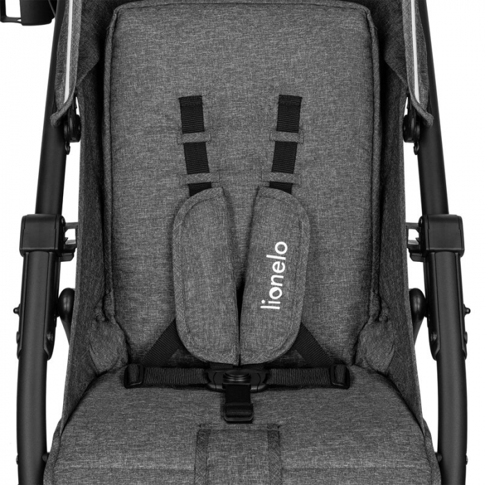 Carucior sport, Lionelo, Annet Plus, De la nastere, Cu accesorii si capotina XXL reglabila, 0 - 22 Kg, Conform cu standardele europene de securitate EN1888-1 si EN1888-2, Gri Caramel [17]