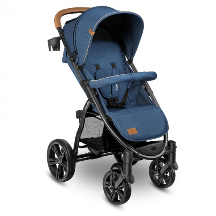 Carucior sport, Lionelo, Annet Plus, De la nastere, Cu accesorii si capotina XXL reglabila, 0 - 22 Kg, Conform cu standardele europene de securitate EN1888-1 si EN1888-2, Albastru Denim [1]