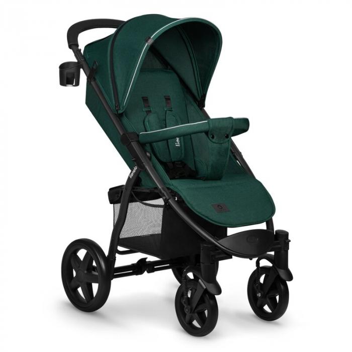 Carucior sport, Lionelo, Annet Plus, De la nastere, Cu accesorii si capotina XXL reglabila, 0 - 22 Kg, Conform cu standardele europene de securitate EN1888-1 si EN1888-2, Verde [3]