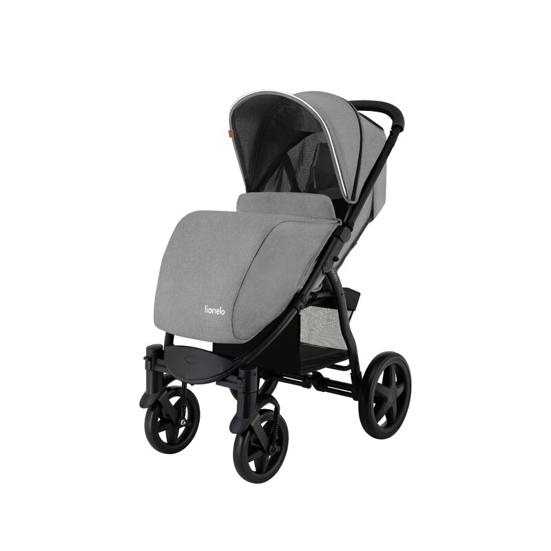 Carucior sport, Lionelo, Annet Plus, De la nastere, Cu accesorii si capotina XXL reglabila, 0 - 22 Kg, Conform cu standardele europene de securitate EN1888-1 si EN1888-2, Gri [5]