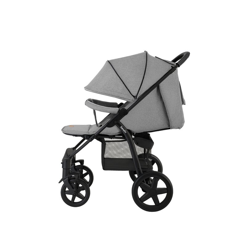 Carucior sport, Lionelo, Annet Plus, De la nastere, Cu accesorii si capotina XXL reglabila, 0 - 22 Kg, Conform cu standardele europene de securitate EN1888-1 si EN1888-2, Gri [9]