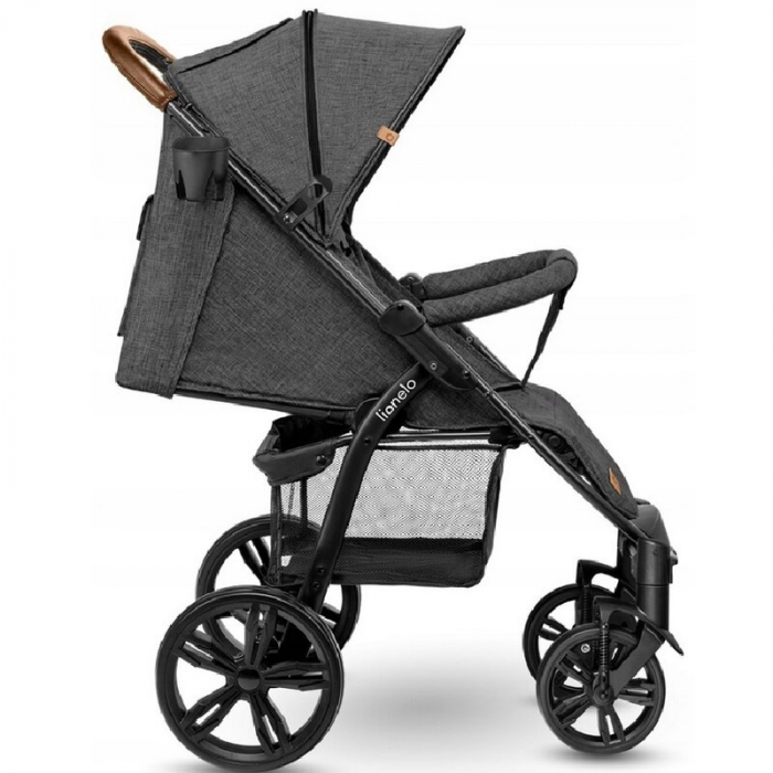 Carucior sport, Lionelo, Annet Plus, De la nastere, Cu accesorii si capotina XXL reglabila, 0 - 22 Kg, Conform cu standardele europene de securitate EN1888-1 si EN1888-2, Gri Caramel [26]