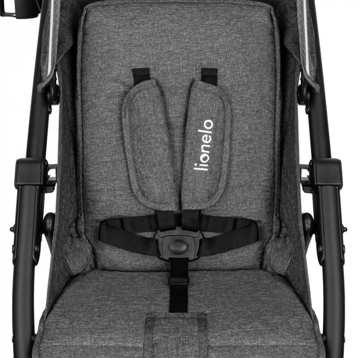 Carucior sport, Lionelo, Annet Plus, De la nastere, Cu accesorii si capotina XXL reglabila, 0 - 22 Kg, Conform cu standardele europene de securitate EN1888-1 si EN1888-2, Gri Caramel [16]
