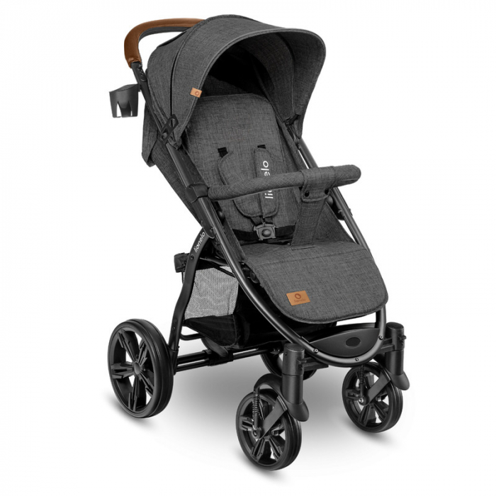 Carucior sport, Lionelo, Annet Plus, De la nastere, Cu accesorii si capotina XXL reglabila, 0 - 22 Kg, Conform cu standardele europene de securitate EN1888-1 si EN1888-2, Gri Caramel [1]