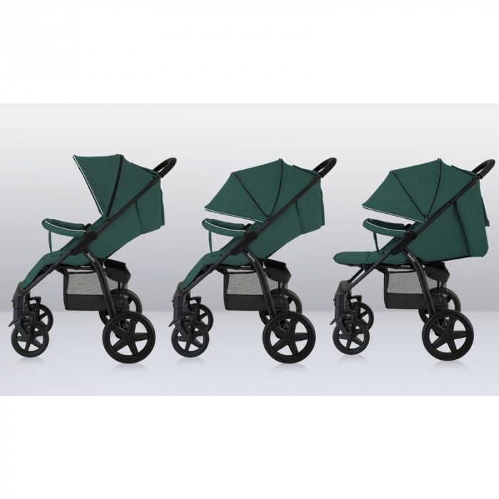 Carucior sport, Lionelo, Annet Plus, De la nastere, Cu accesorii si capotina XXL reglabila, 0 - 22 Kg, Conform cu standardele europene de securitate EN1888-1 si EN1888-2, Verde [18]