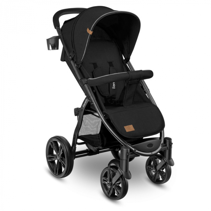 Carucior sport, Lionelo, Annet Plus, De la nastere, Cu accesorii si capotina XXL reglabila, 0 - 22 Kg, Conform cu standardele europene de securitate EN1888-1 si EN1888-2, Negru [1]