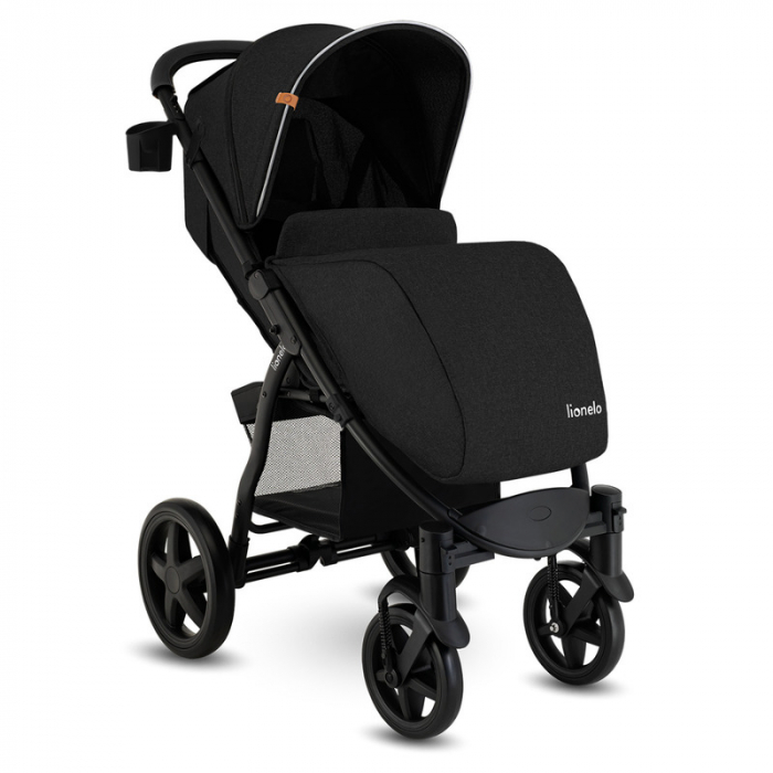 Carucior sport, Lionelo, Annet Plus, De la nastere, Cu accesorii si capotina XXL reglabila, 0 - 22 Kg, Conform cu standardele europene de securitate EN1888-1 si EN1888-2, Negru [5]