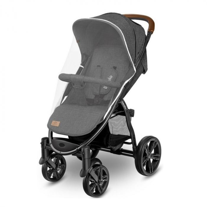 Carucior sport, Lionelo, Annet Plus, De la nastere, Cu accesorii si capotina XXL reglabila, 0 - 22 Kg, Conform cu standardele europene de securitate EN1888-1 si EN1888-2, Gri Caramel [28]