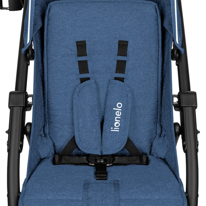 Carucior sport, Lionelo, Annet Plus, De la nastere, Cu accesorii si capotina XXL reglabila, 0 - 22 Kg, Conform cu standardele europene de securitate EN1888-1 si EN1888-2, Albastru Denim [19]