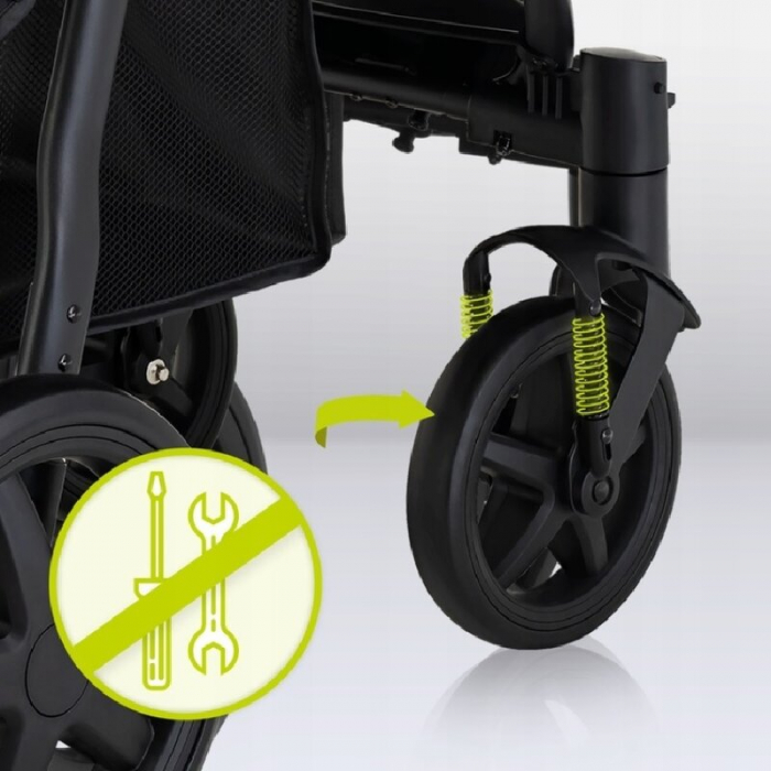 Carucior sport, Lionelo, Annet Plus, De la nastere, Cu accesorii si capotina XXL reglabila, 0 - 22 Kg, Conform cu standardele europene de securitate EN1888-1 si EN1888-2, Negru [23]