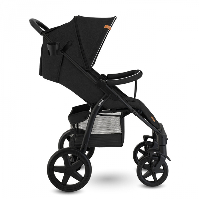 Carucior sport, Lionelo, Annet Plus, De la nastere, Cu accesorii si capotina XXL reglabila, 0 - 22 Kg, Conform cu standardele europene de securitate EN1888-1 si EN1888-2, Negru [7]